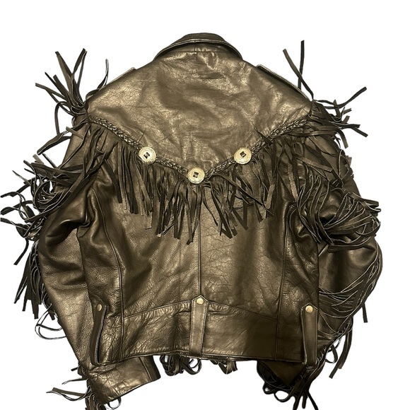 Vintage Protech Leather Apparel Black Biker Motorcycle Jacket Medium size 40 - Picture 9 of 16